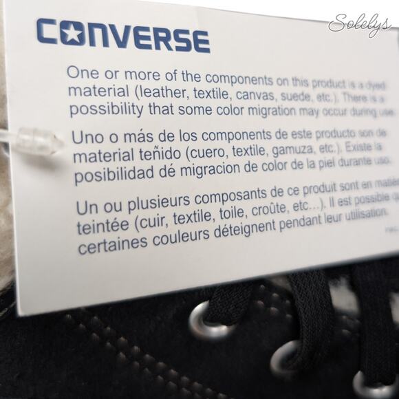 Converse 2014 CT Dainty Suede Shearling Trim XHI Extra High Black Sneaker 6 NWT - Picture 10 of 11